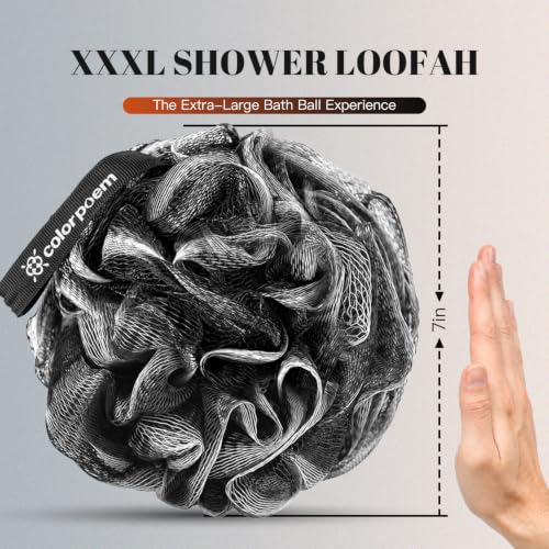 Large Mesh Shower Loofah Body Scrubber, 4-Pack