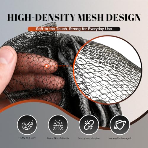 Large Mesh Shower Loofah Body Scrubber, 4-Pack