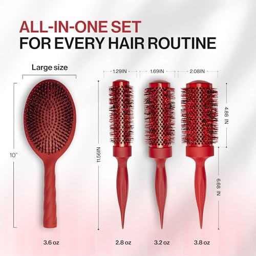 Professional Hair Styling Bundle with Dryer, Brushes & Serum