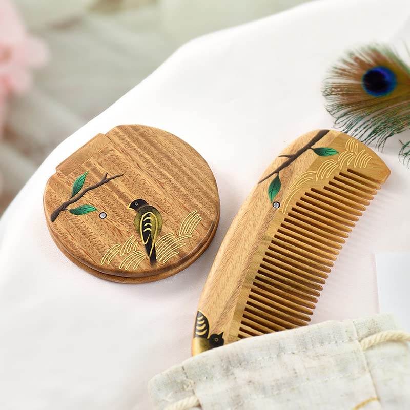 Portable Hair Comb & Mirror Gift Set