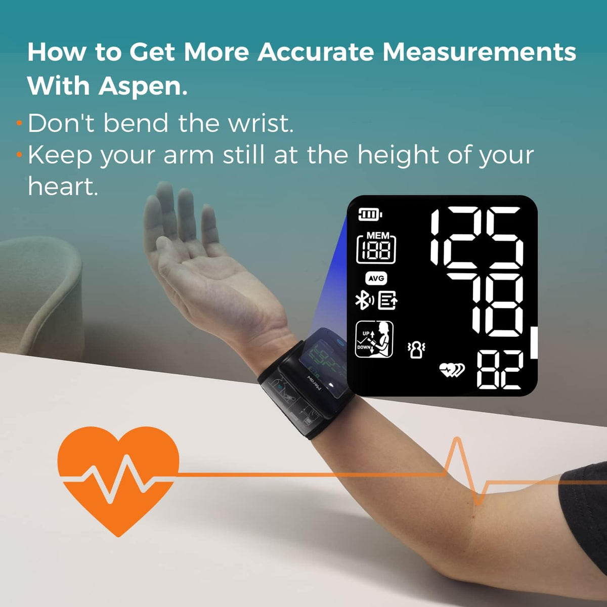 Bluetooth Wrist Blood Pressure Monitor with Heartbeat Tracking