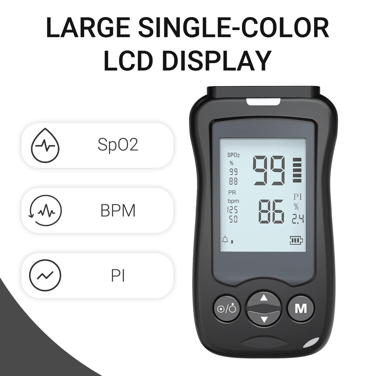 Pulse Oximeter Large 2.4‑inch HD LCD Display