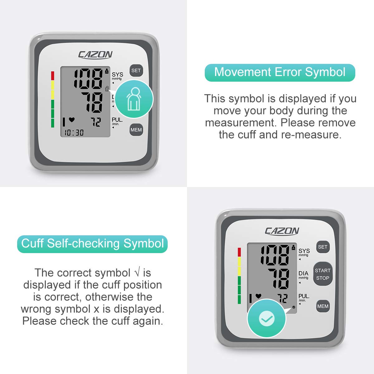 Upper Arm Blood Pressure Monitor with Pulse Tracking