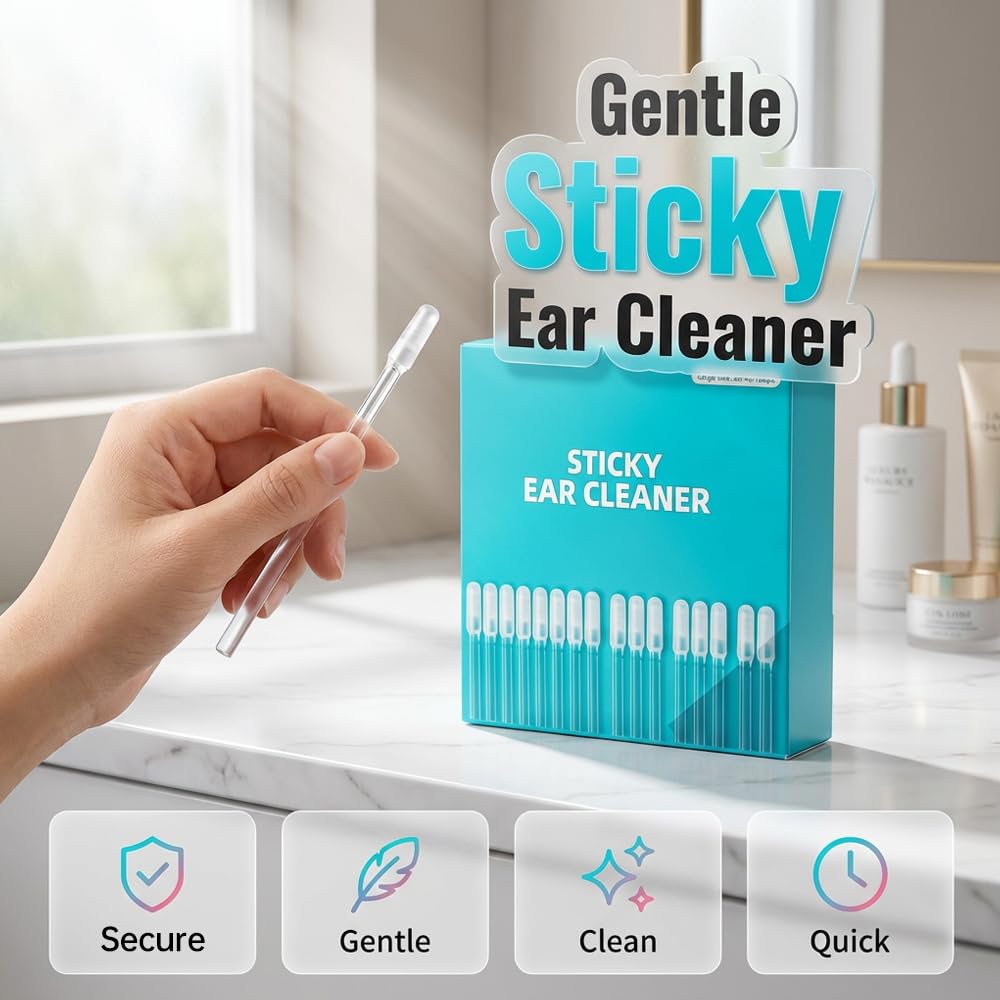 Reusable Adhesive Ear Cleaning Tool