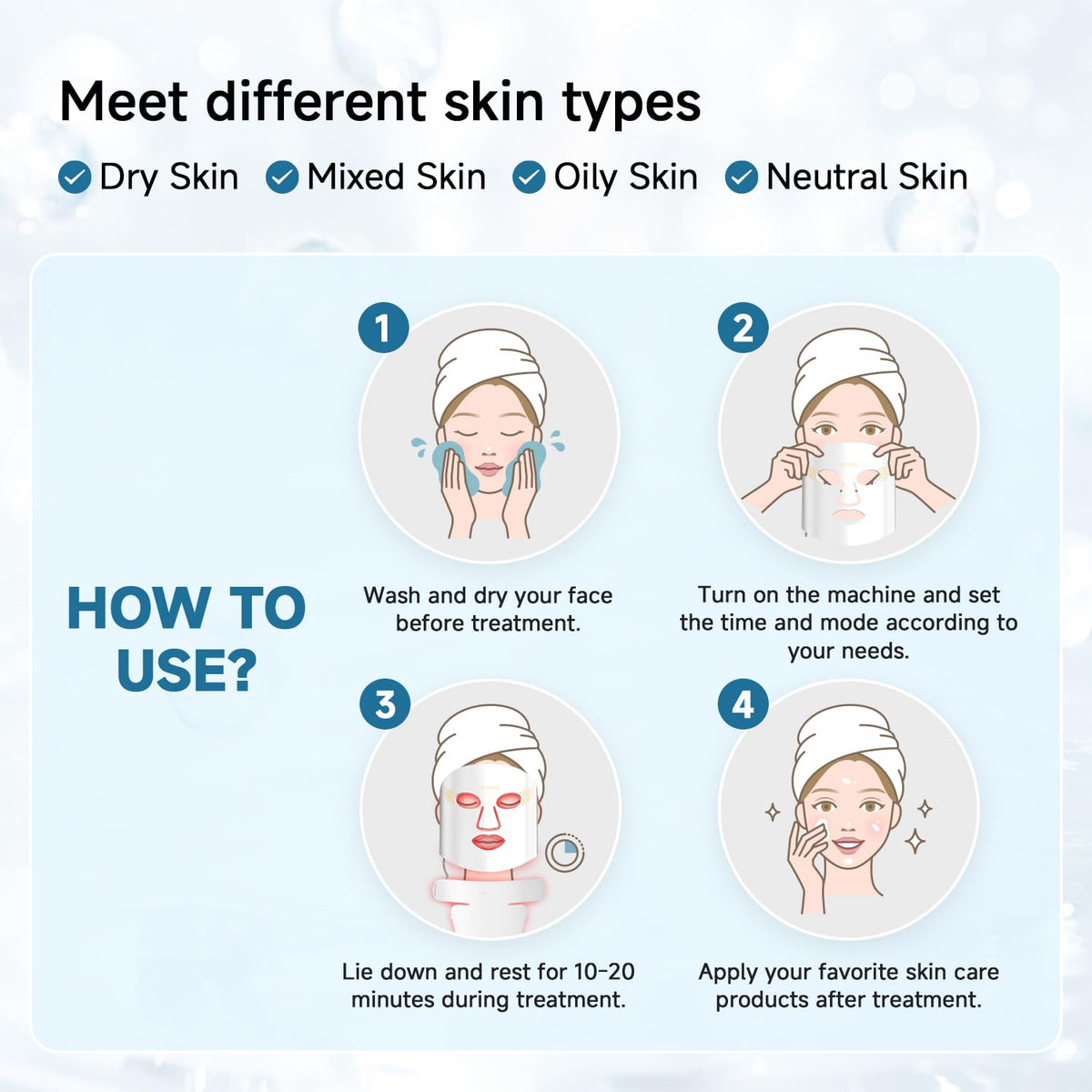 Red Light Therapy Face & Neck Mask