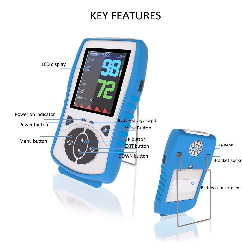 Veterinary Handheld Pulse Oximeter with Temperature Monitoring