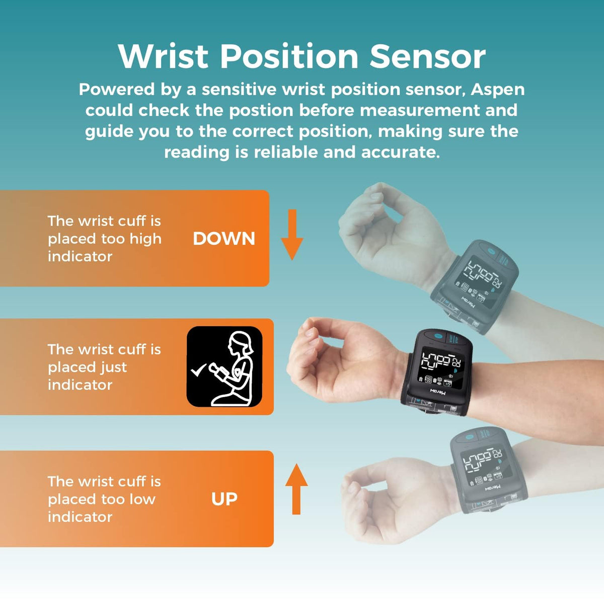 Bluetooth Wrist Blood Pressure Monitor with Heartbeat Tracking