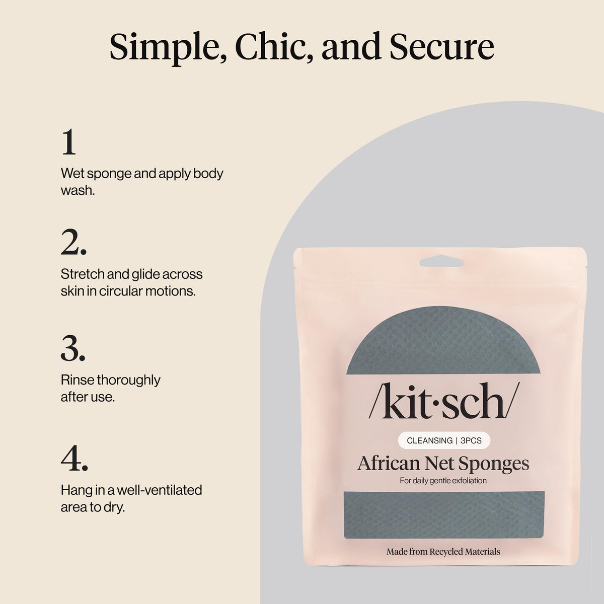 African Net Body Scrubber for Gentle Exfoliation