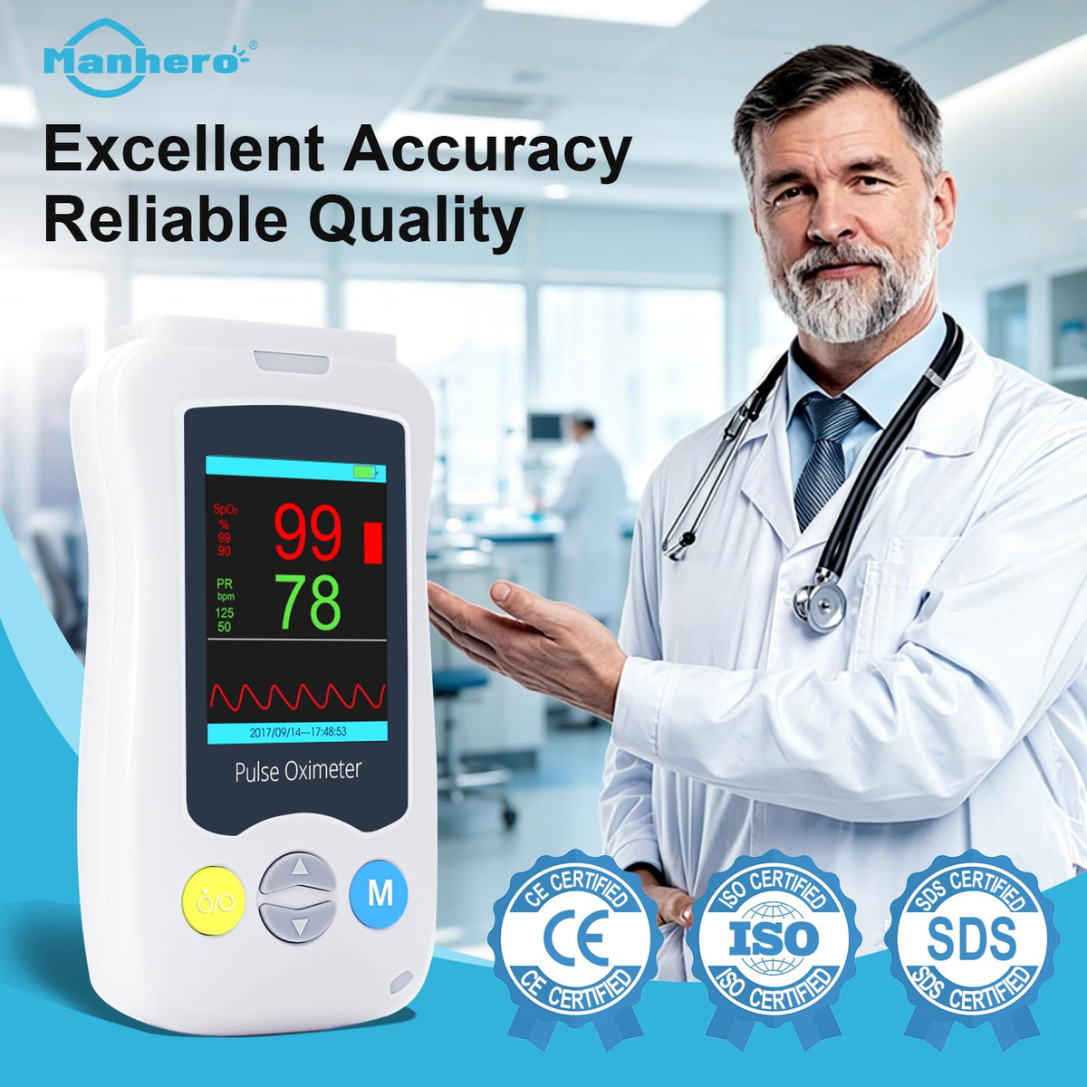 Continuous Pediatric Pulse Oximeter with Adjustable Alarms