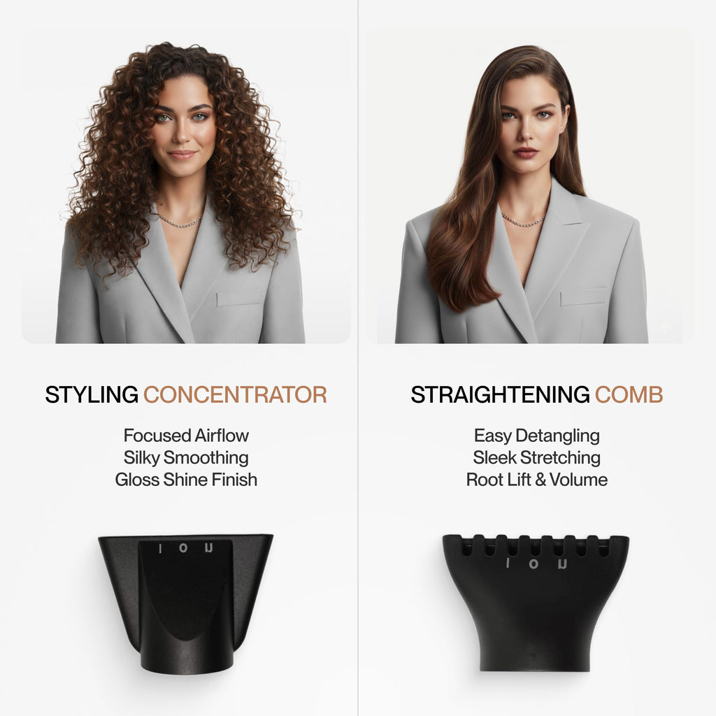 Professional Hair Styling Bundle with Dryer, Brushes & Serum