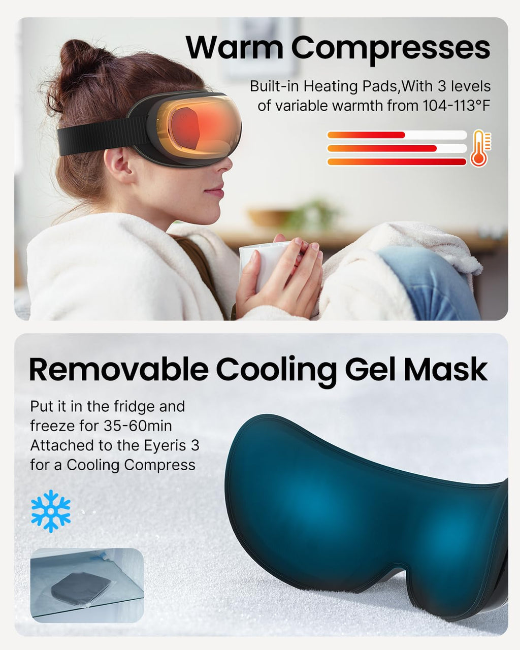 RENPHO Migraine Ice Head Wrap & Eyeris 3 Eye Massager