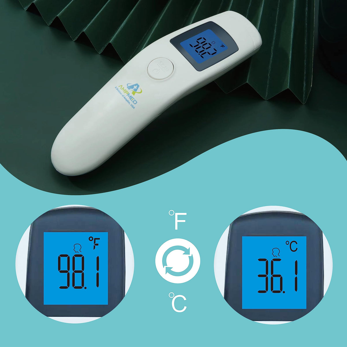 Non-Contact Infrared Forehead Thermometer, 4-Pack
