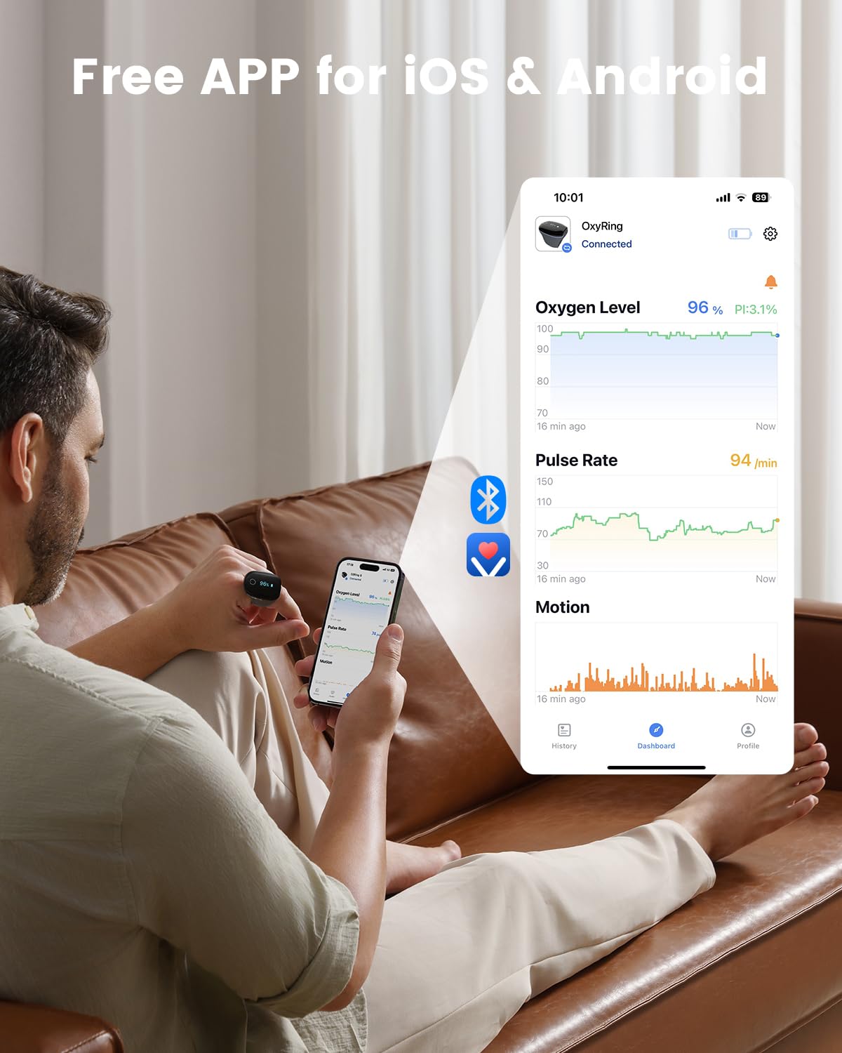 Wearable Bluetooth Finger Pulse Oximeter