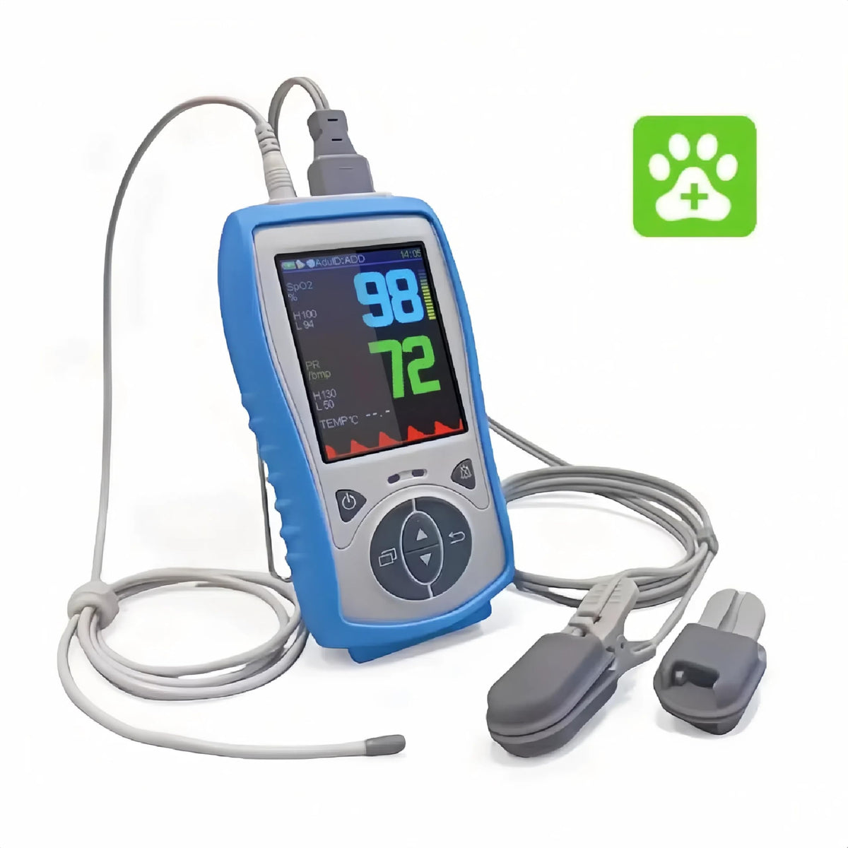 Veterinary Handheld Pulse Oximeter with Temperature Monitoring