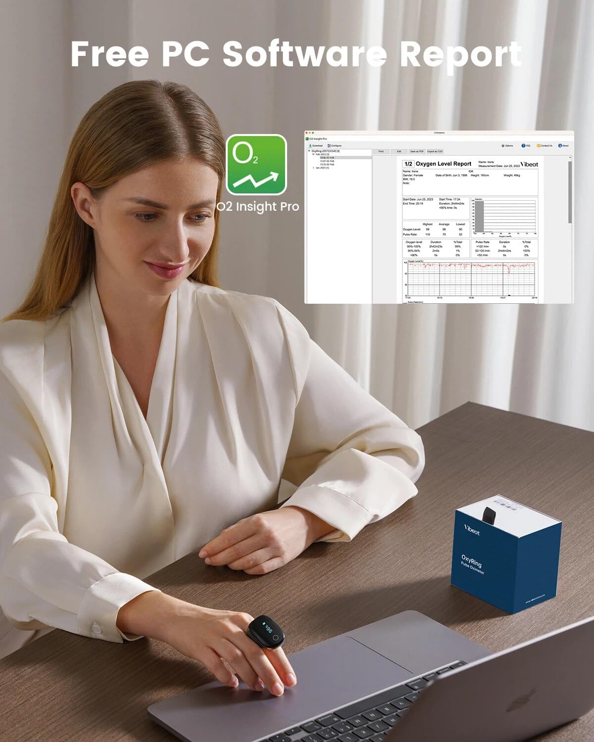 Wearable Bluetooth Finger Pulse Oximeter