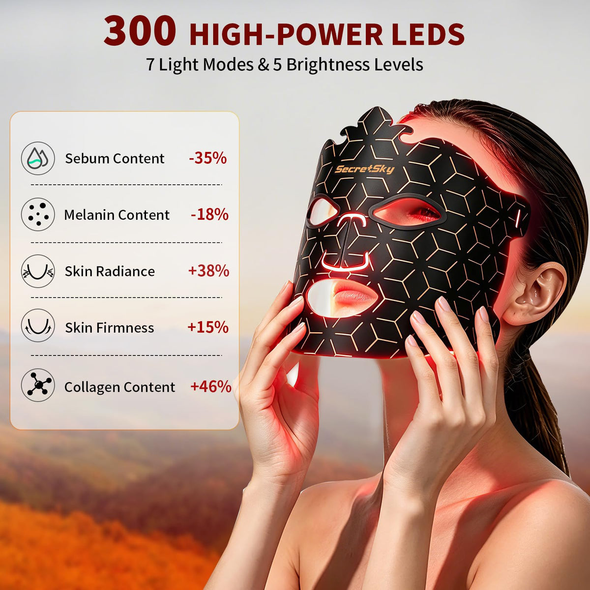 LED Red Light Therapy Face Mask