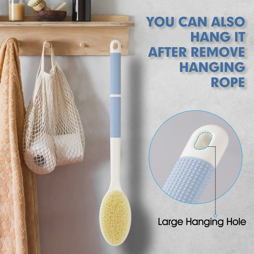 Long Handle Body Scrubber with Dual Bristles