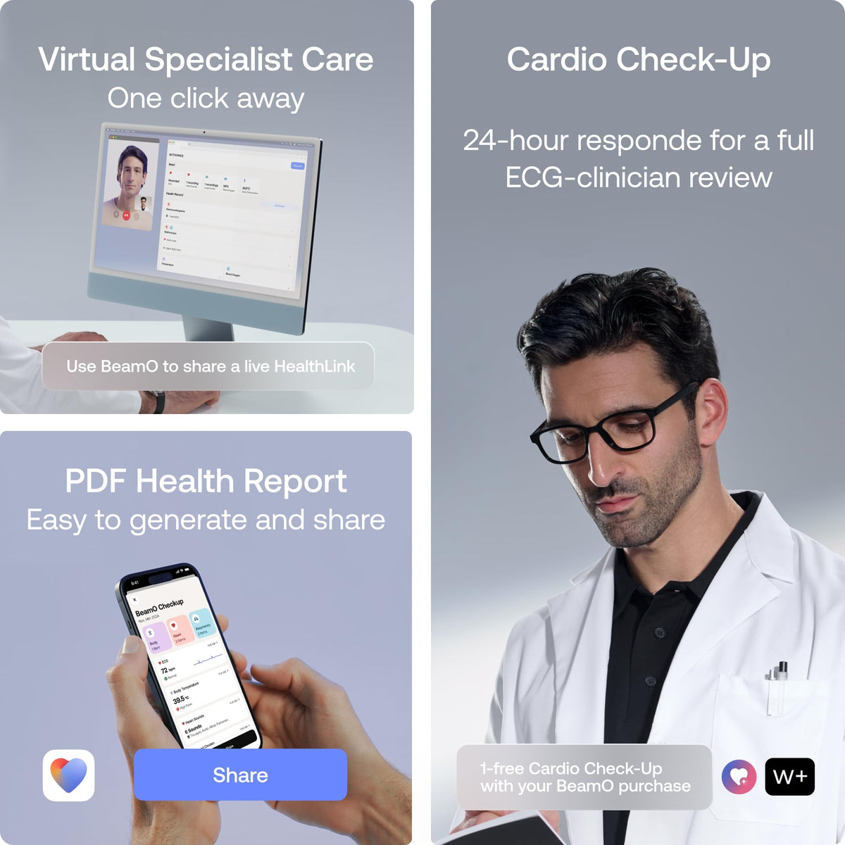 MultiScan Smart Thermometer, ECG & Digital Stethoscope