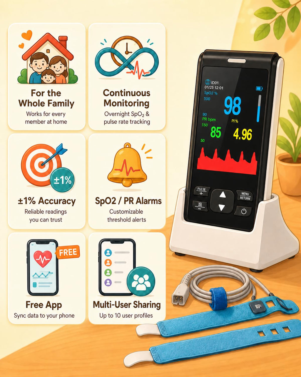 Handheld Fingertip Pulse Oximeter