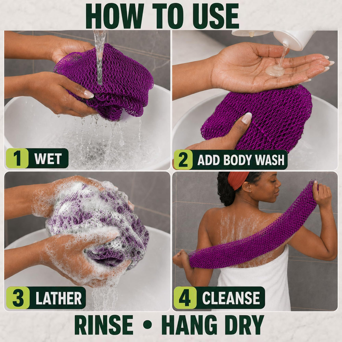 African Net Bath Scrubber