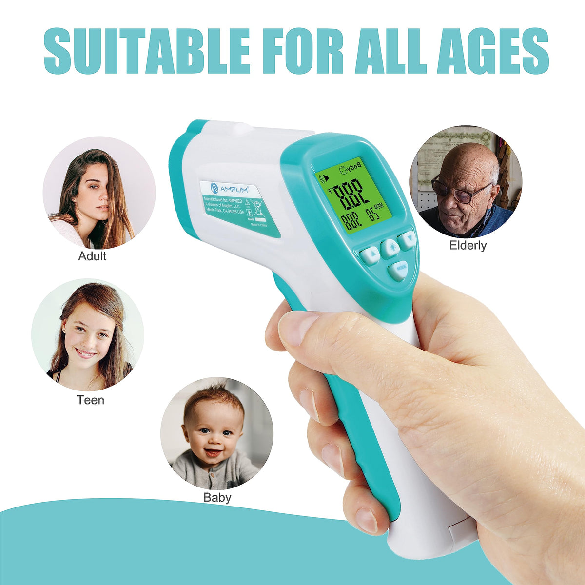 Non-Contact Infrared Forehead Thermometer, 4-Pack