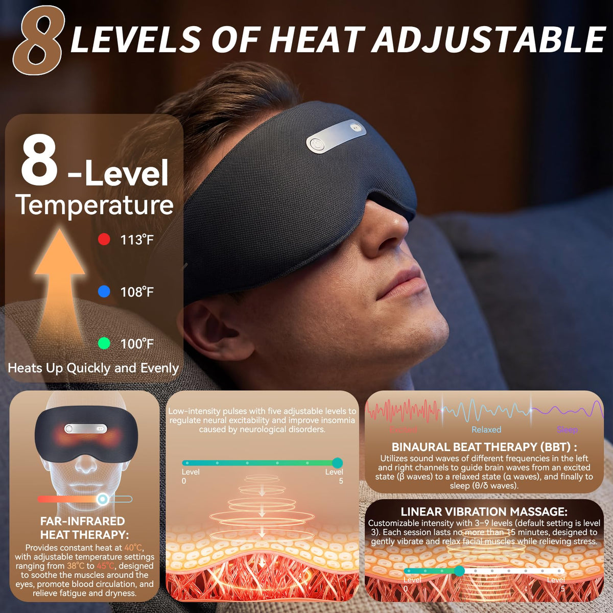 Smart Sleep Eye Mask with Heat & Massage