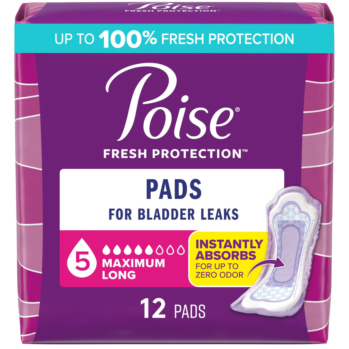 Maximum Absorbency Incontinence Pads, 128 Count