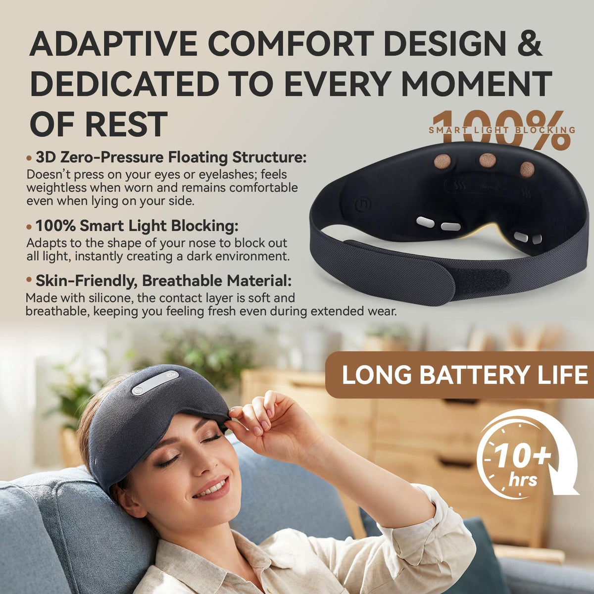 Smart Sleep Eye Mask with Heat & Massage