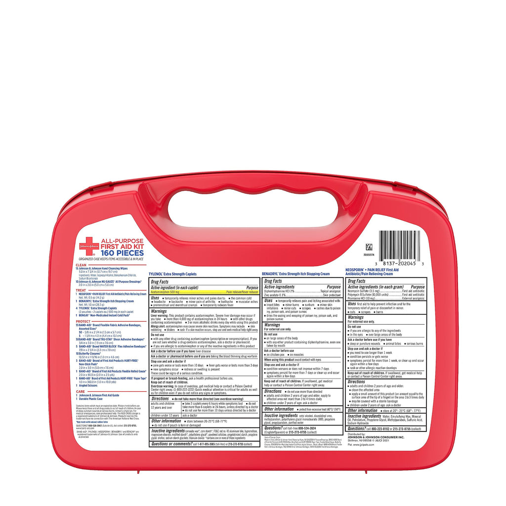 160-Piece Portable First Aid Kit, 2-Pack